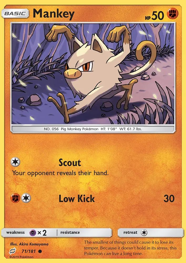 Mankey, Pokémon card