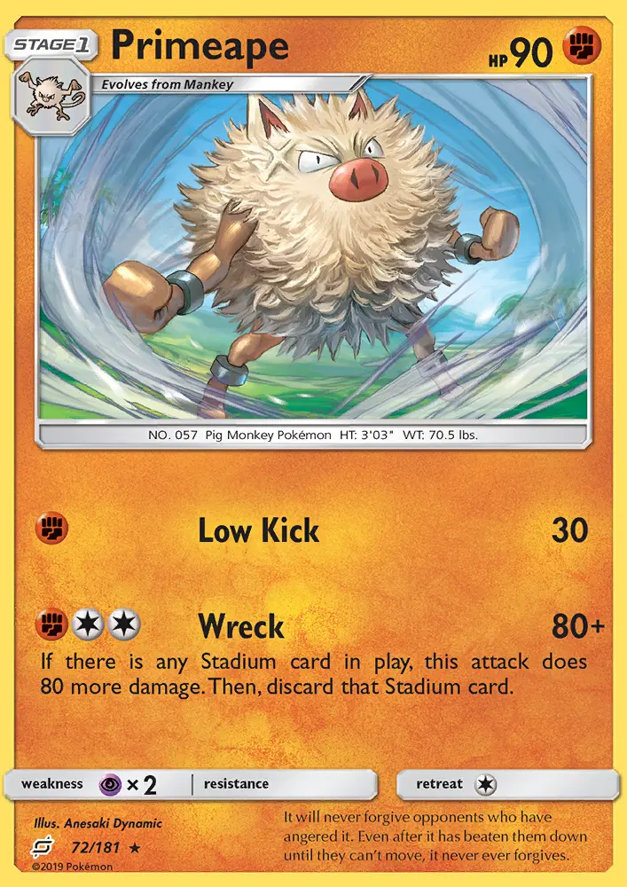 Primeape, Pokémon card