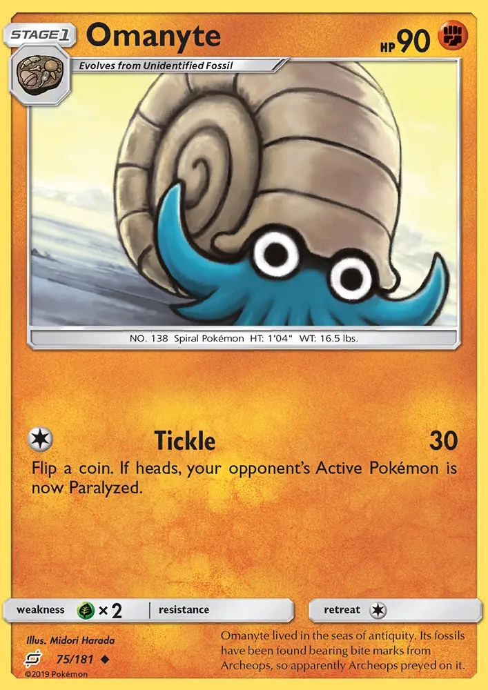 Omanyte, Pokémon card