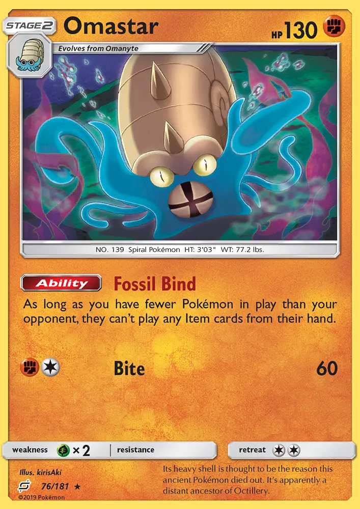 Omastar, Pokémon card