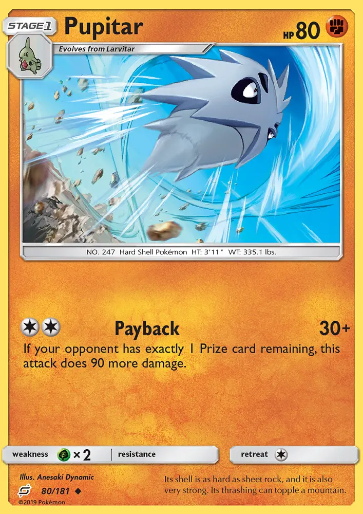 Pupitar, Pokémon card
