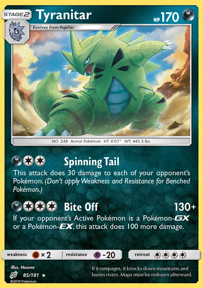 Tyranitar, Pokémon card