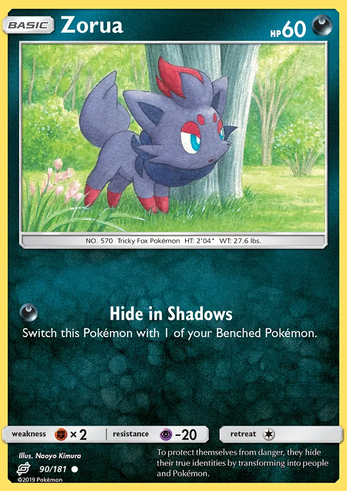 Zorua, Pokémon card
