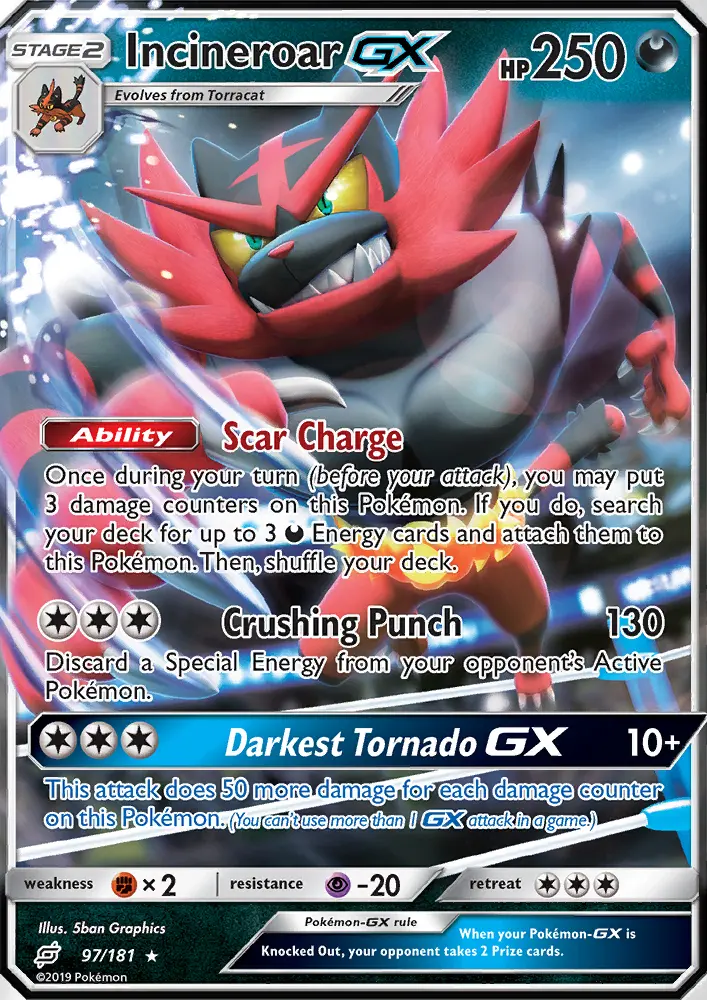 Incineroar GX, Pokémon card