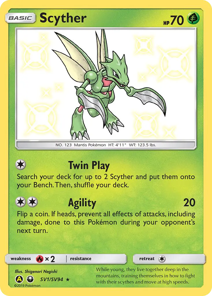 Scyther, Pokémon card