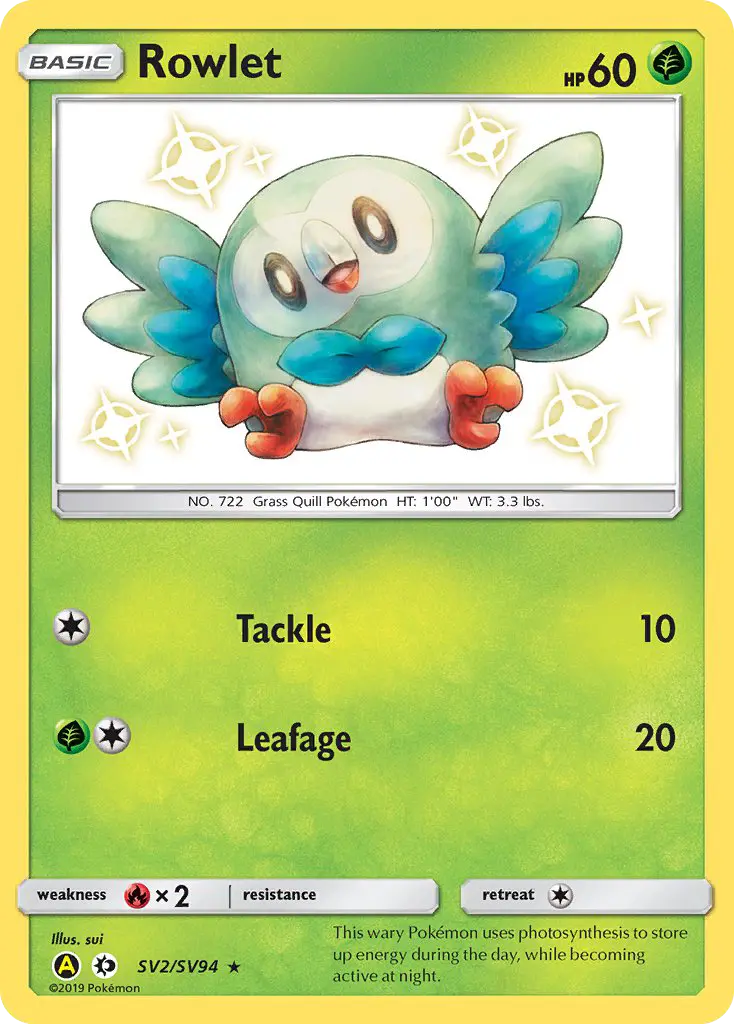 Rowlet, Pokémon card