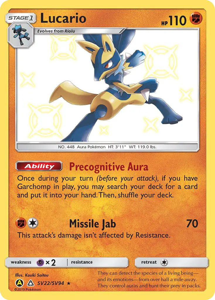 Lucario, Pokémon card