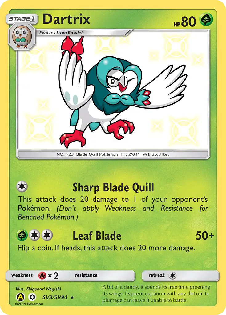 Dartrix, Pokémon card