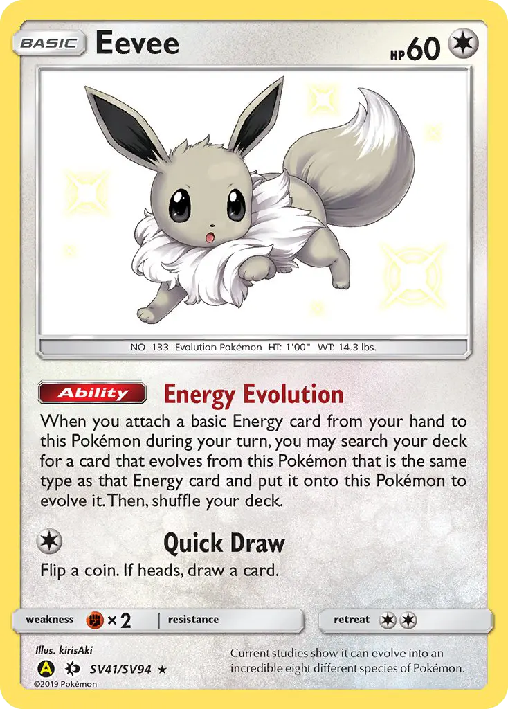 Eevee, Pokémon card
