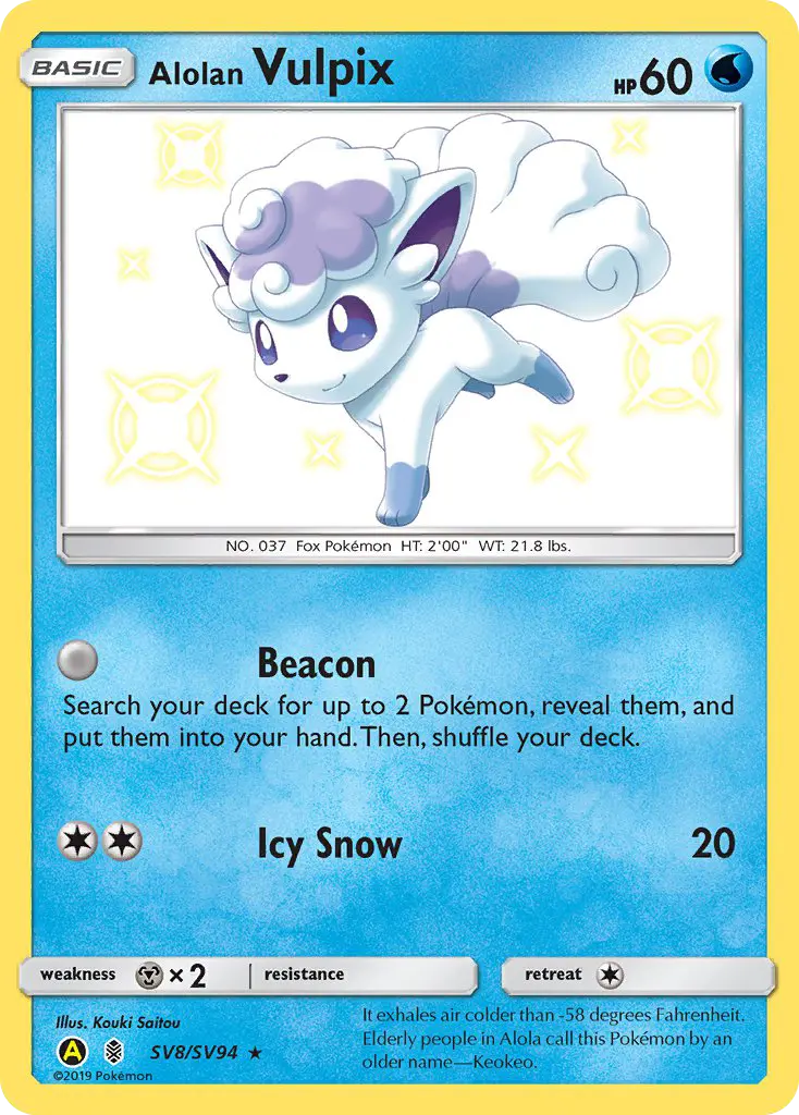 Alolan Vulpix, Pokémon card