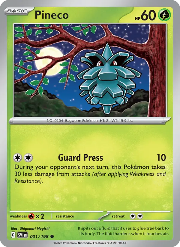Pineco, Pokémon card