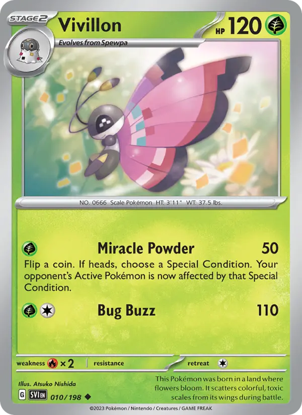 Vivillon, Pokémon card