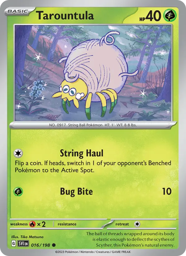 Tarountula, Pokémon card