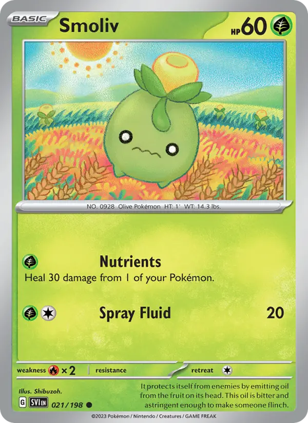 Smoliv, Pokémon card