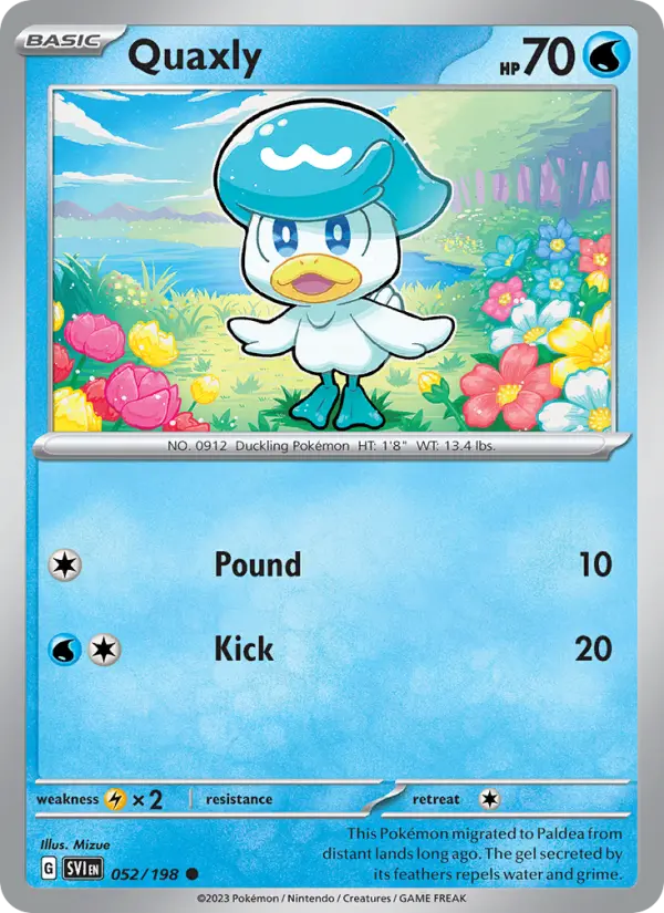 Quaxly, Pokémon card
