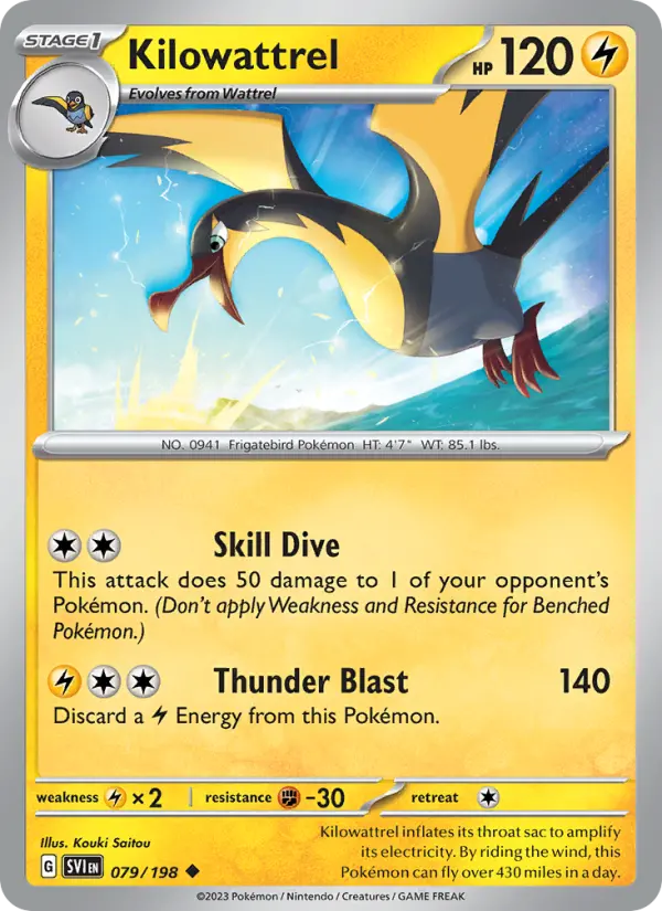 Kilowattrel, Pokémon card