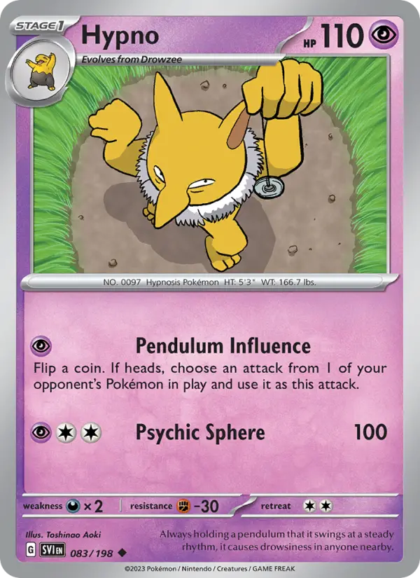 Hypno, Pokémon card