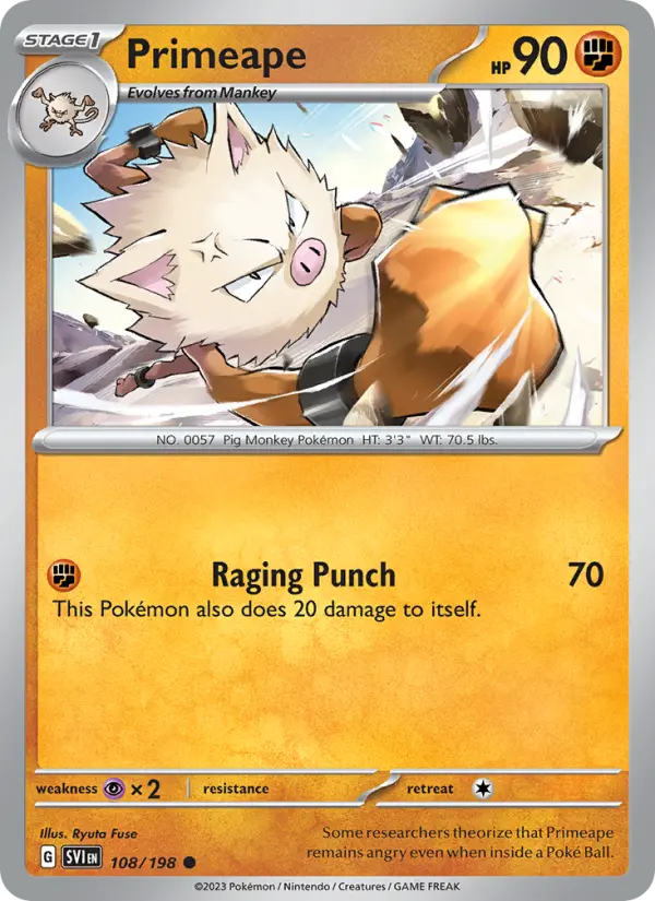 Primeape, Pokémon card