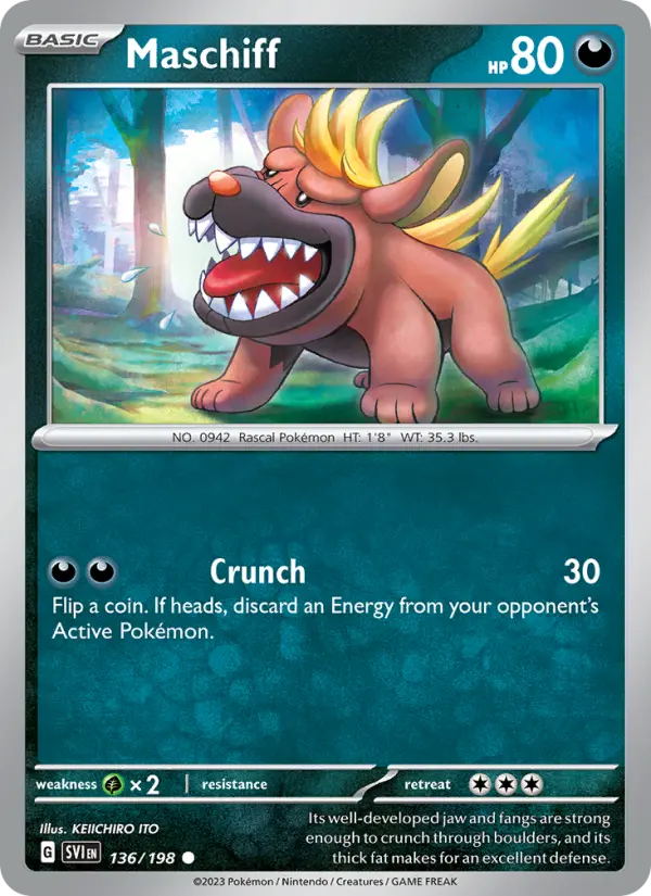 Maschiff, Pokémon card