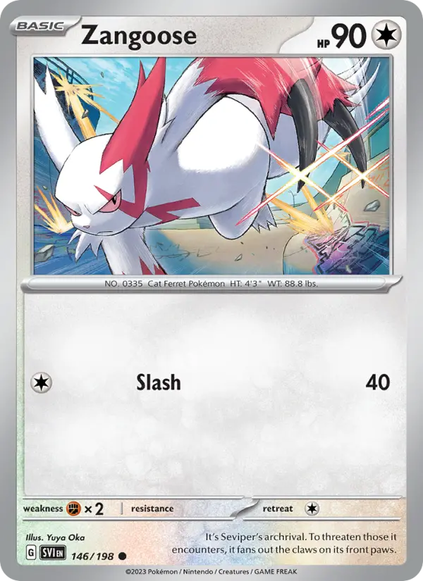 Zangoose, Pokémon card
