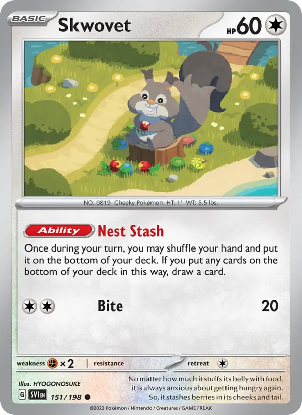 Skwovet, Pokémon card