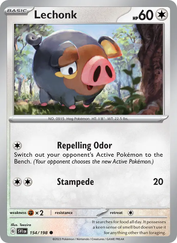 Lechonk, Pokémon card