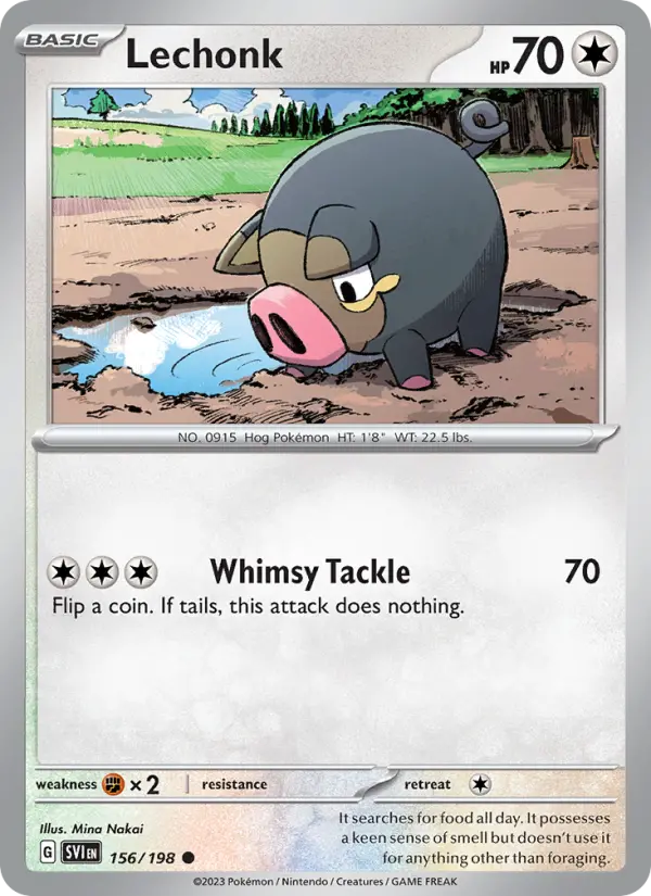 Lechonk, Pokémon card
