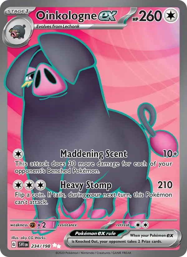 Oinkologne ex, Pokémon card