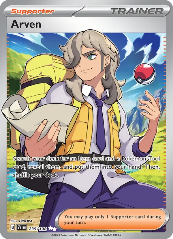 Arven, Pokémon card
