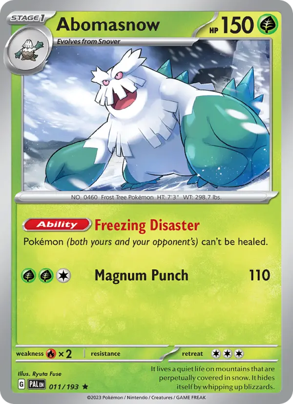 Abomasnow, Pokémon card