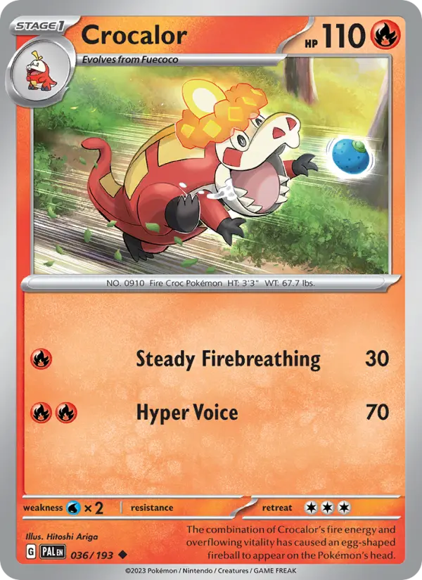 Crocalor, Pokémon card