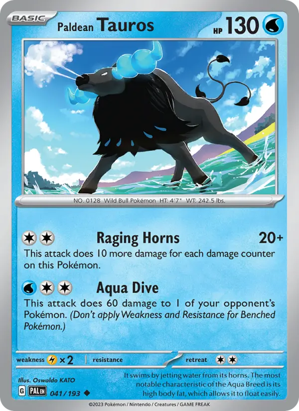 Paldean Tauros, Pokémon card
