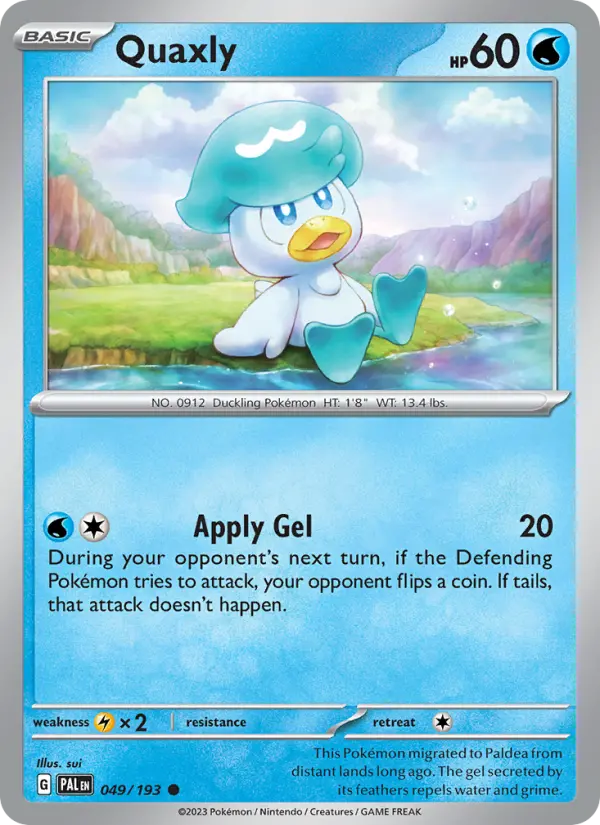 Quaxly, Pokémon card
