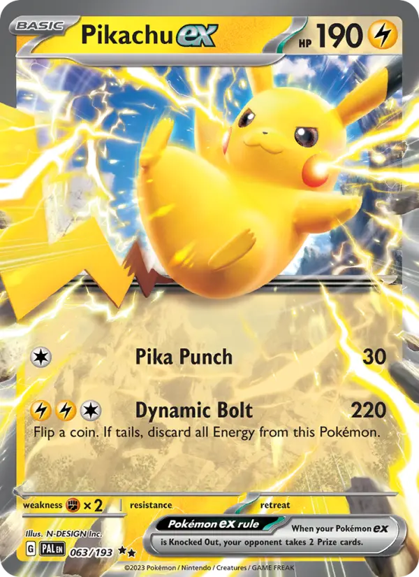 Pikachu ex, Pokémon card