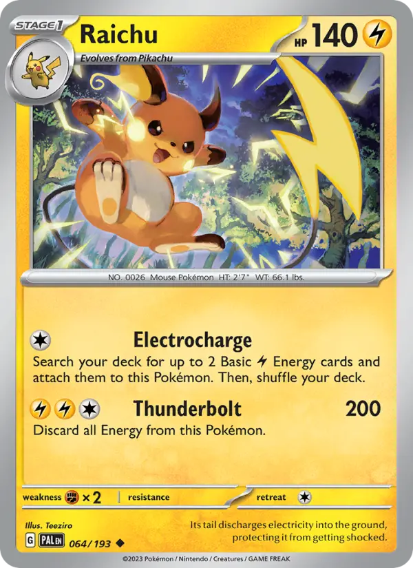 Raichu, Pokémon card