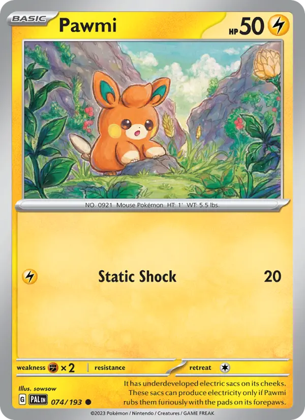 Pawmi, Pokémon card
