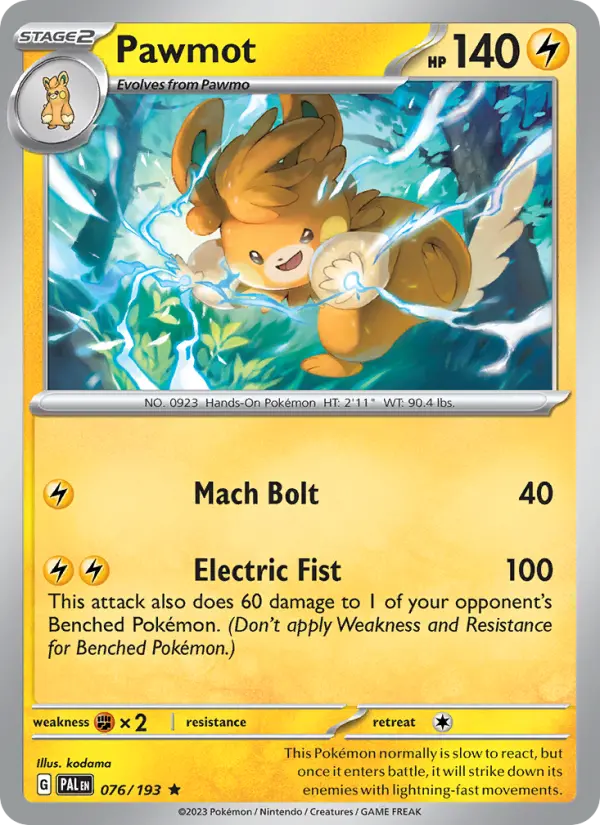 Pawmot, Pokémon card