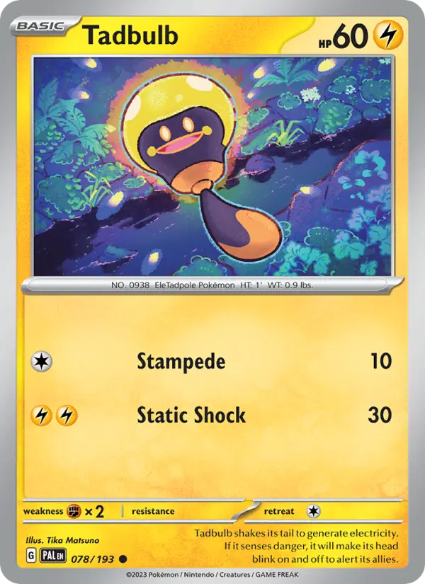 Tadbulb, Pokémon card