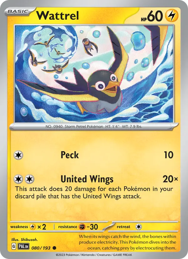 Wattrel, Pokémon card