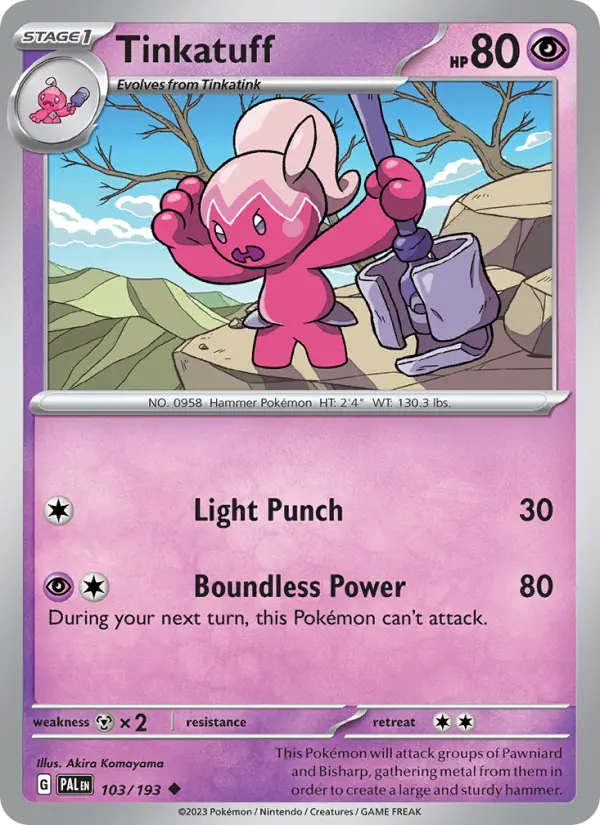 Tinkatuff, Pokémon card