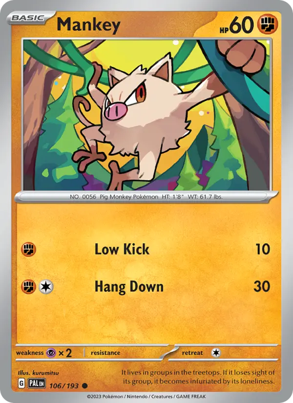 Mankey, Pokémon card