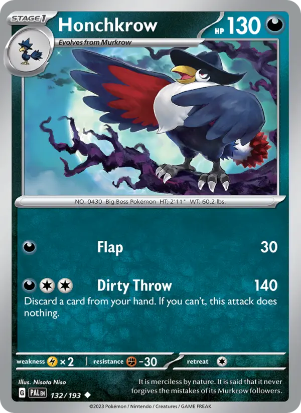Honchkrow, Pokémon card