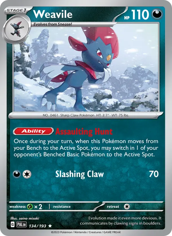 Weavile, Pokémon card