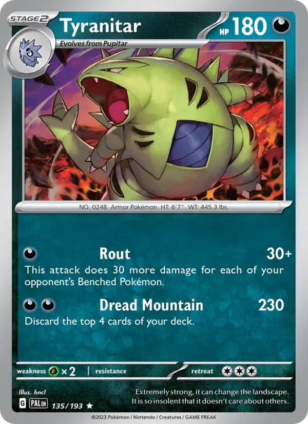 Tyranitar, Pokémon card