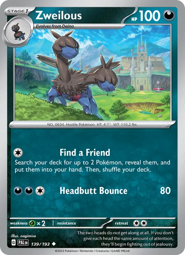 Zweilous, Pokémon card