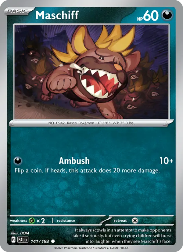 Maschiff, Pokémon card