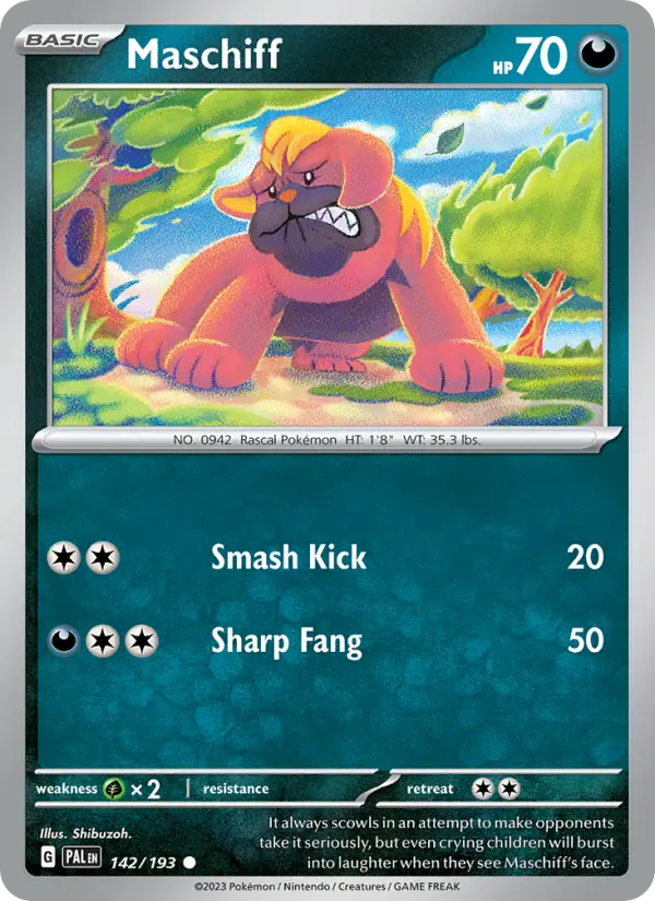 Maschiff, Pokémon card