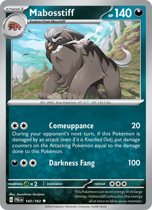 Mabosstiff, Pokémon card