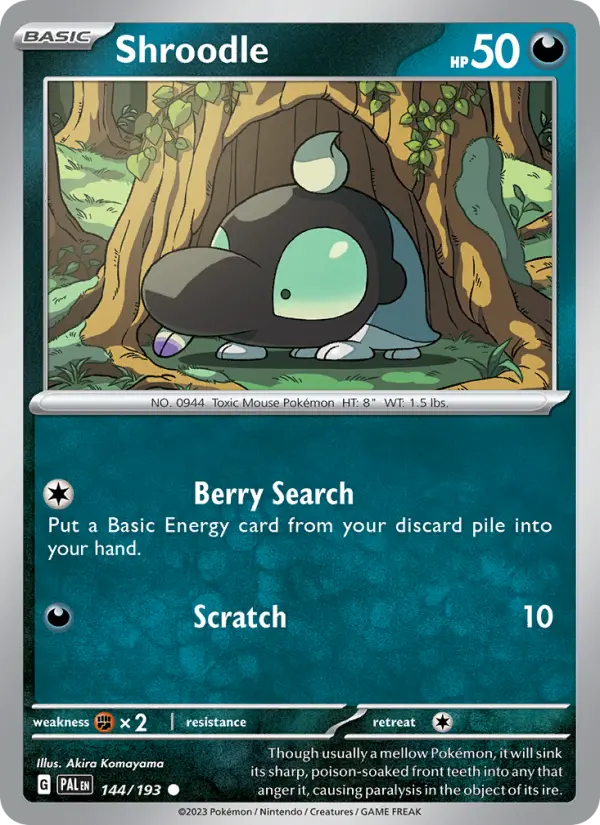Shroodle, Pokémon card
