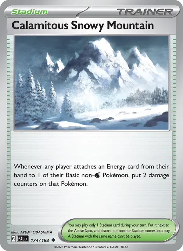 Calamitous Snowy Mountain, Pokémon card